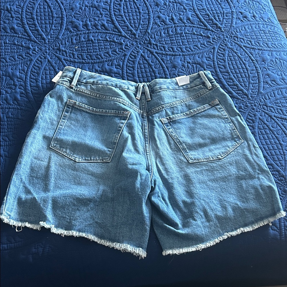 Good American Distressed Blue Jean Shorts - Picture 5 of 8
